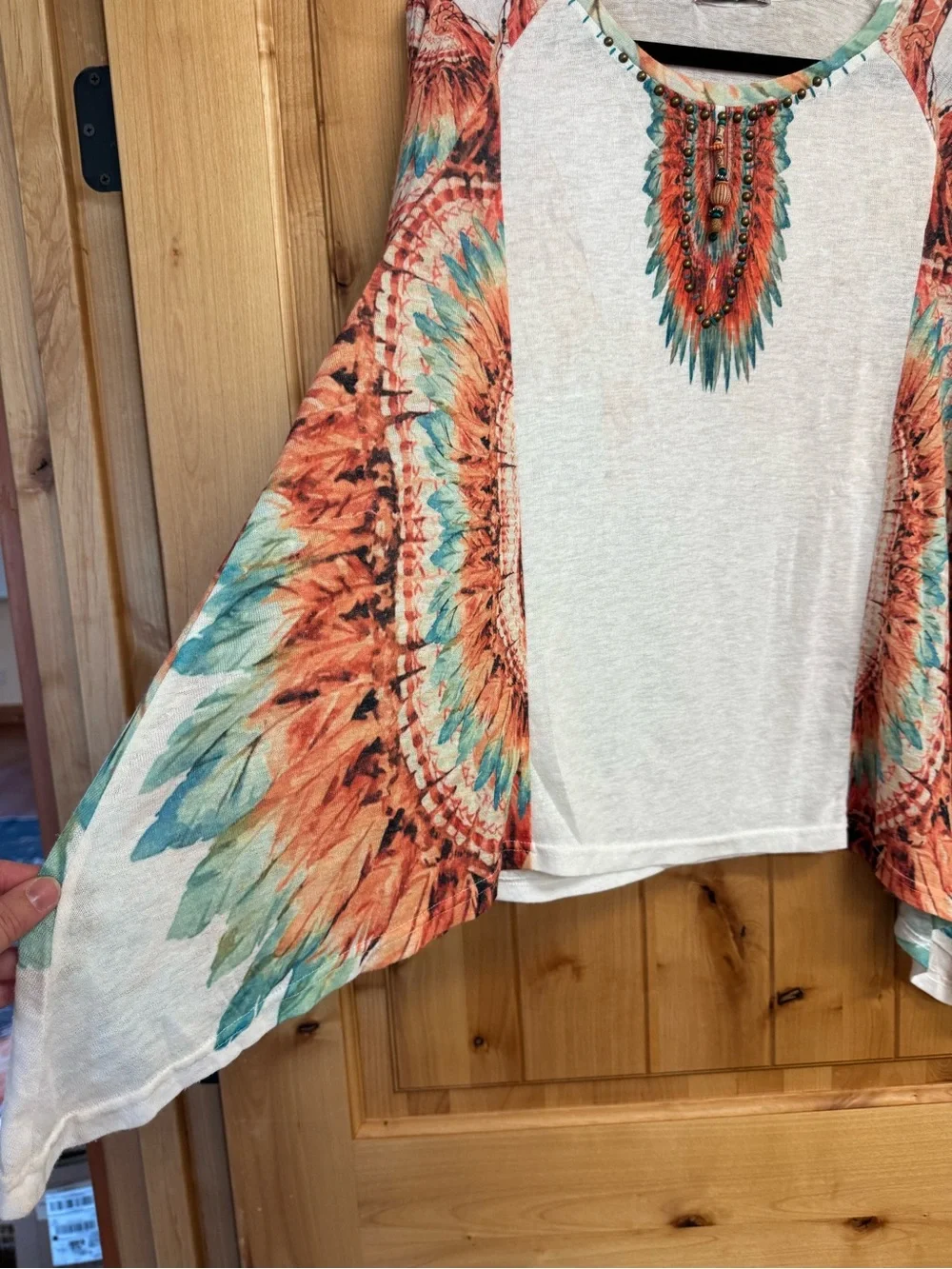 Feather Print Womens Top - Picture 5 of 11